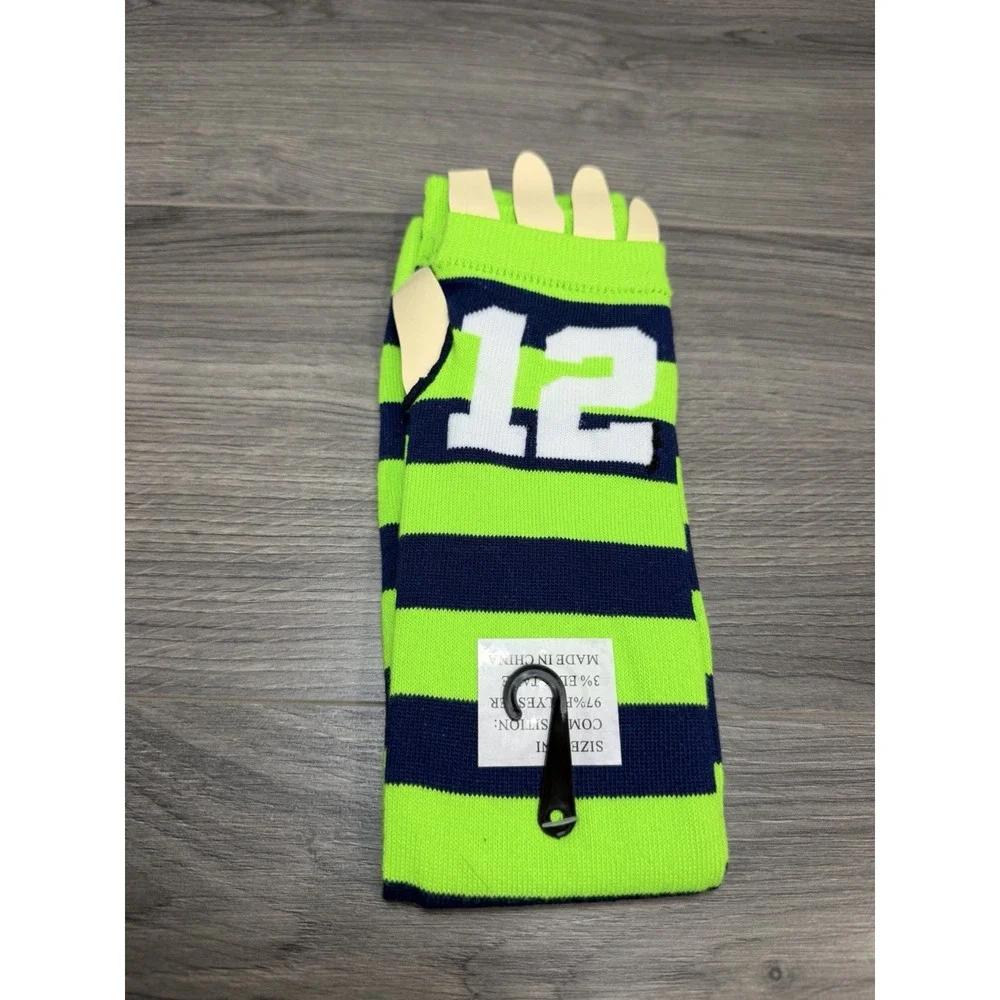 Seattle Seahawks Woman Arm Warmer Socks Sleeves Fingerless Gloves Green Blue